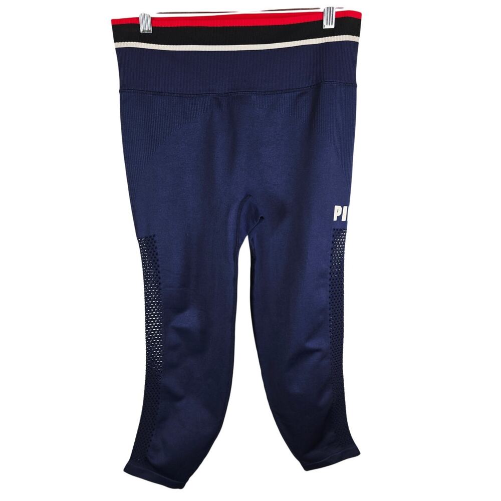 Victoria Secret Pink Cool & Comfy Red White Blue Athletic Leggings Women's L